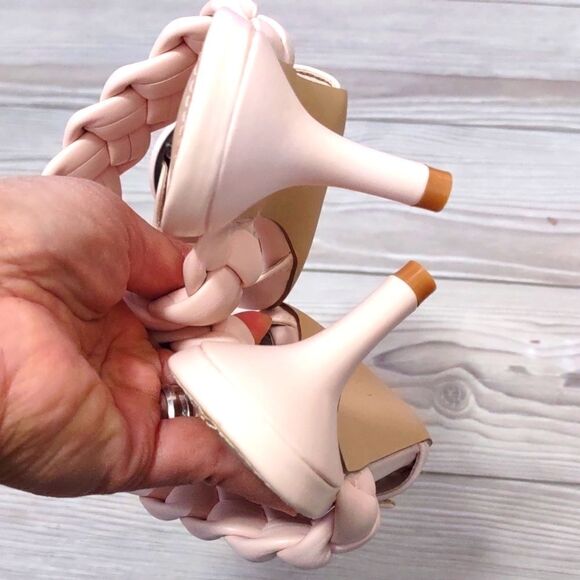 (68-2244) Coutgo Women's Braided Sandals Open Toe Kitten Heels Sz 5 - Picture 8 of 11